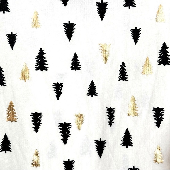 NWT Christmas Long Sleeve Scoop Neck Tee w/Black & Metallic Gold Trees Size XXL - Picture 5 of 5